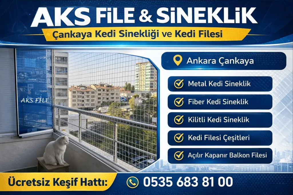 Keçiören kedi sinekliği uygulaması ile balkon ve pencereler kediler için tamamen güvenli hale getirilir.